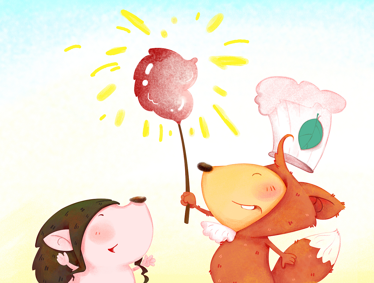 绘本风~儿插绘本~小狐狸贝贝蛋