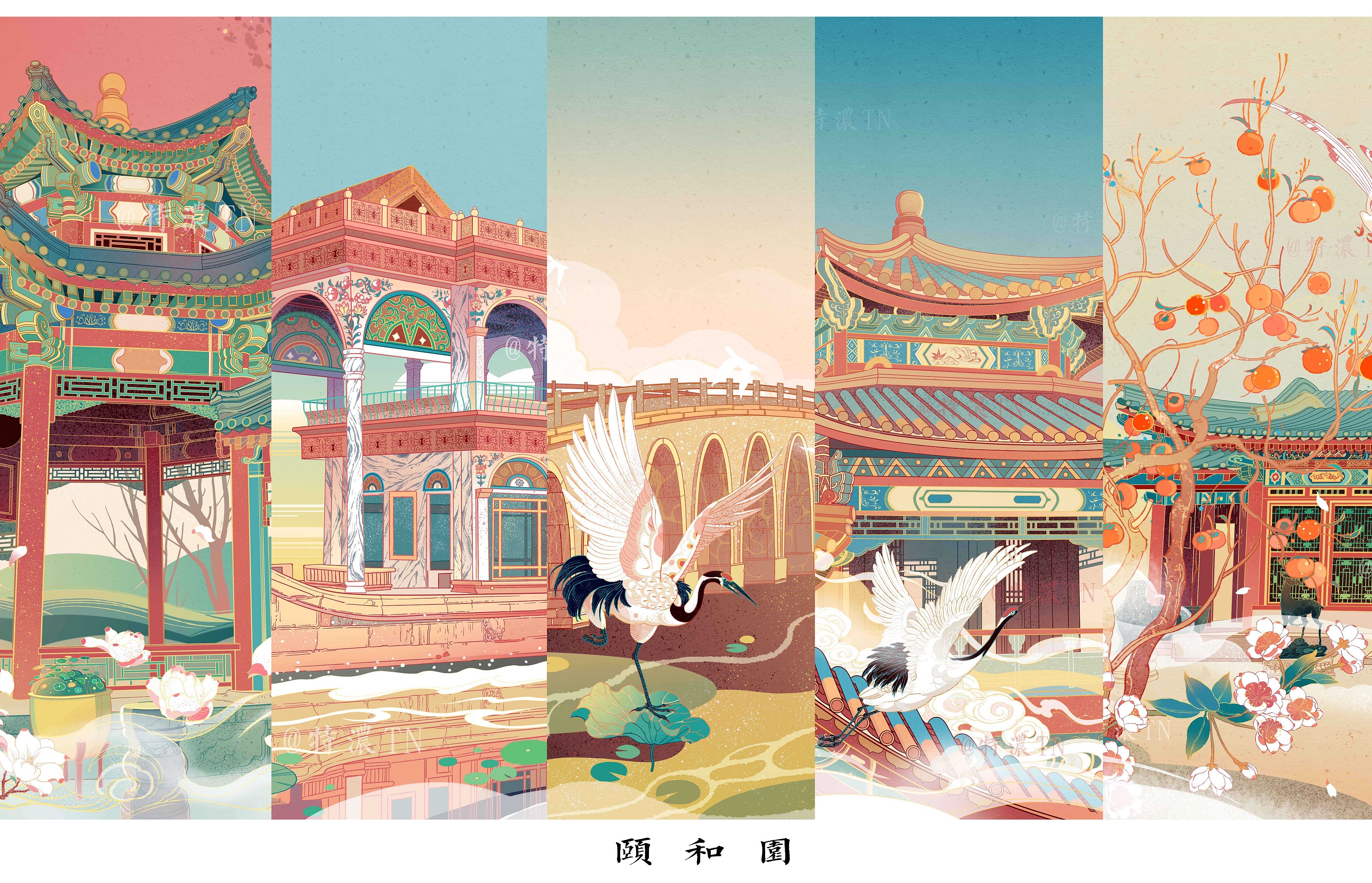 北京颐和园长廊传统古典文物特殊保护绘画作品（复绘）|纯艺术|绘画|梁皓润知文化_原创作品-站酷(ZCOOL)