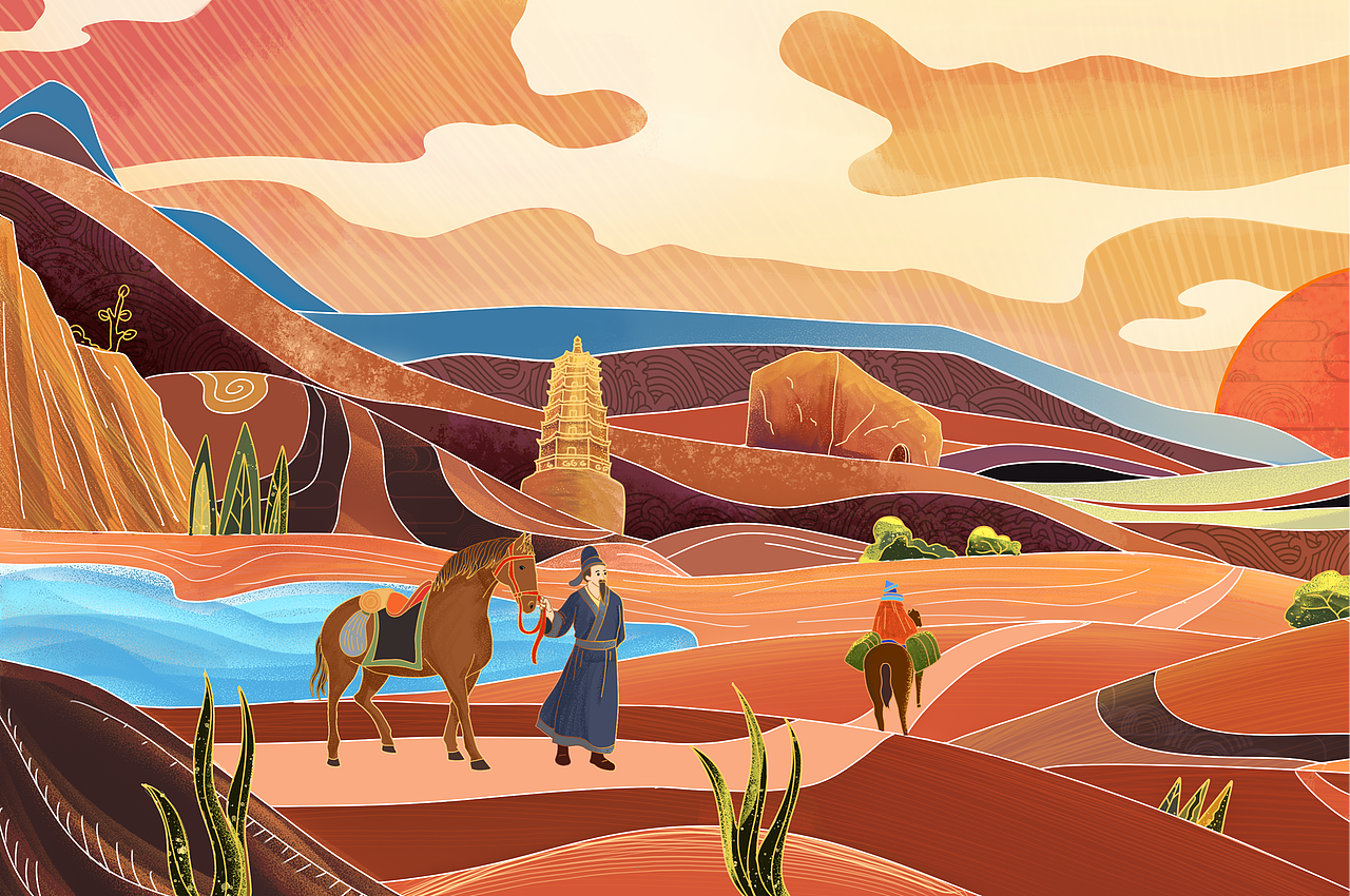 泉州 丝绸之路插画（图ZMjY5NzIyOTMy） - 商业插画 - 站酷设计师太空居士原创素材 - 站酷ZCOOL