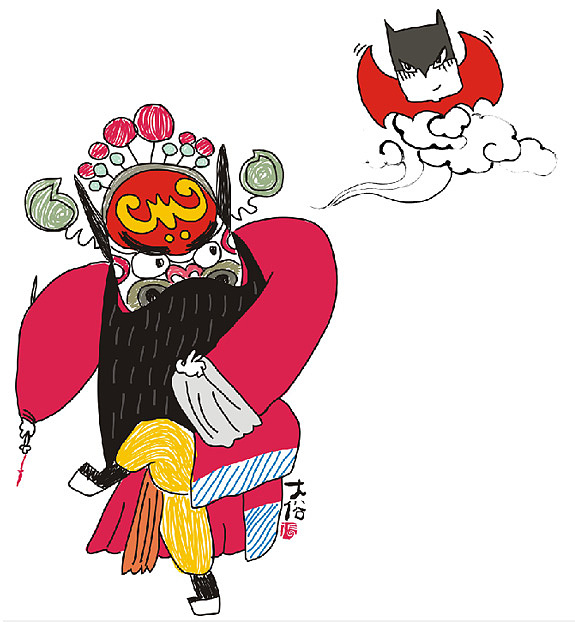【涂鸦国粹】——我的京剧小戏画（图ZNDY2MDI5MDA=） - 新锐潮流插画 - 站酷设计师大俗老张原创素材 - 站酷ZCOOL