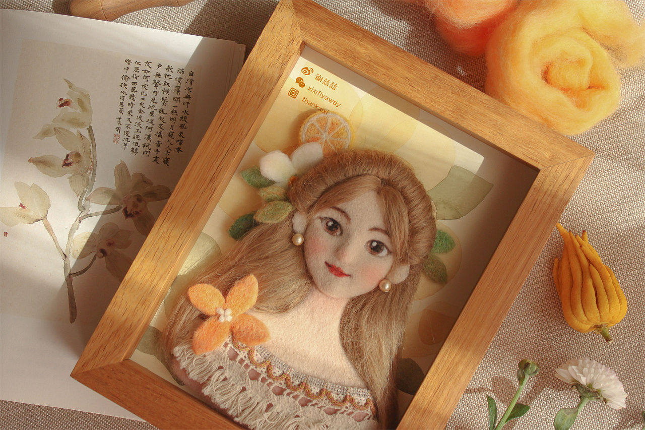 囍囍的羊毛毡之秋日少女制作视频82