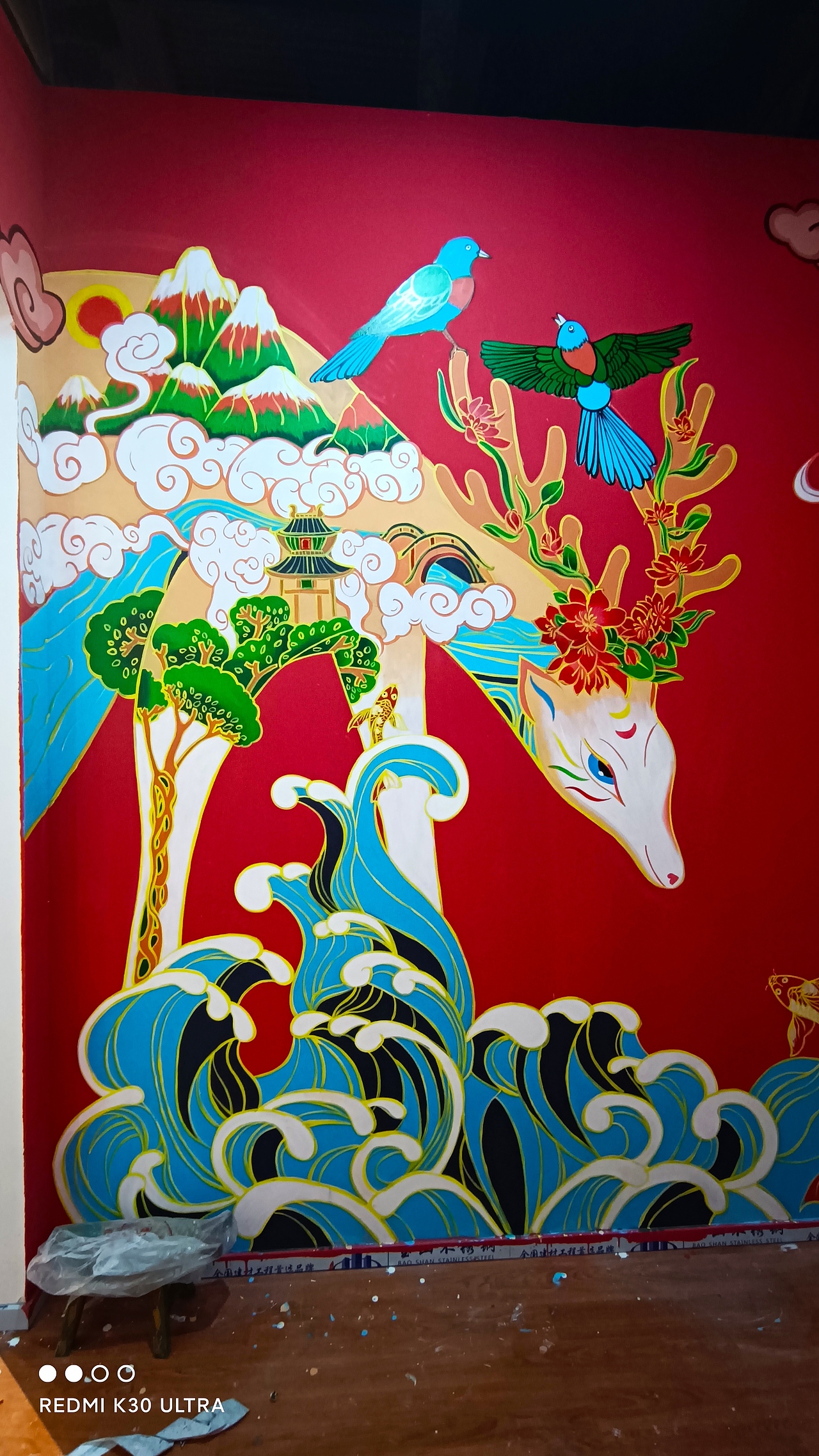 国潮风墙体彩绘|插画|新锐潮流插画|专业墙绘彩绘师_原创作品-站酷