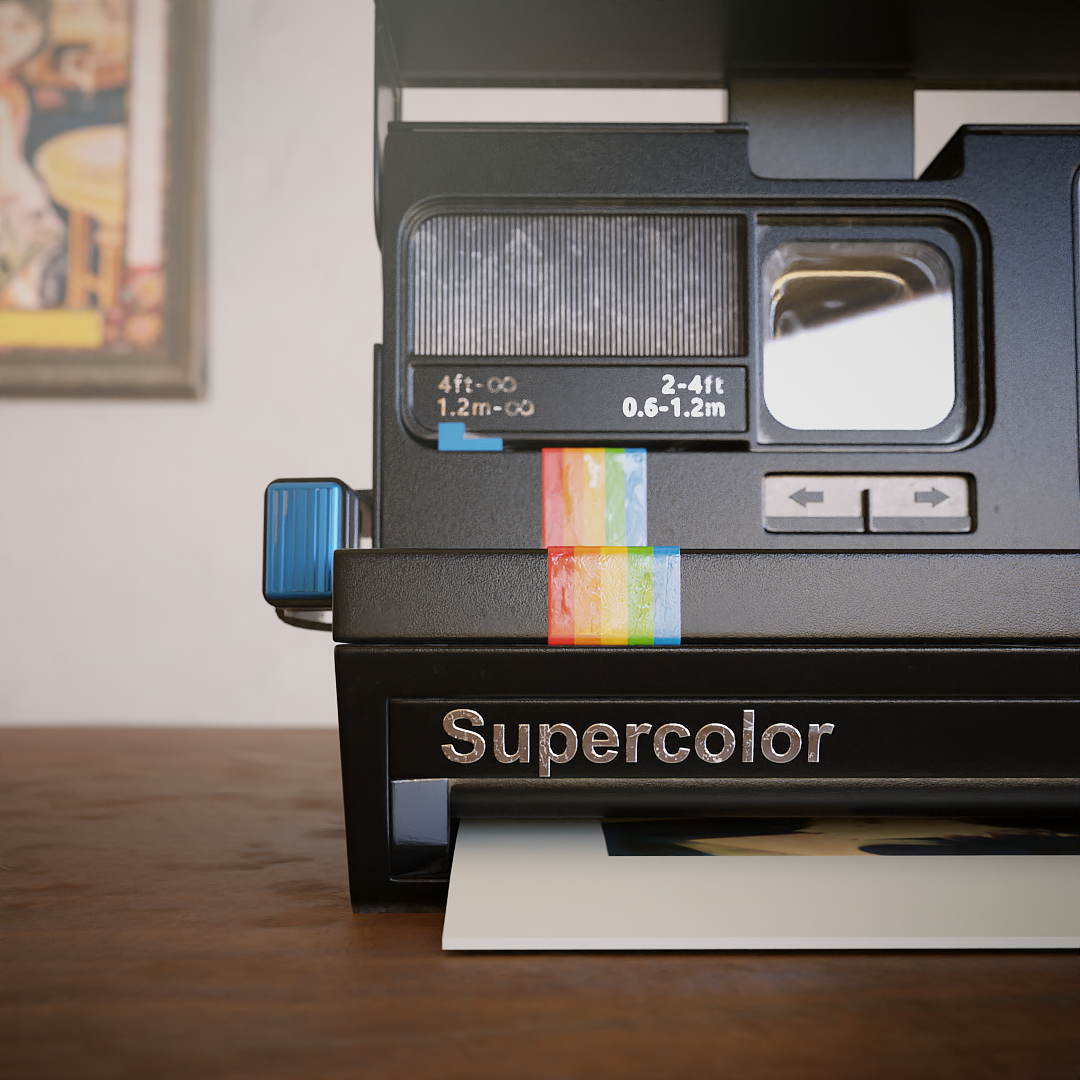 Polaroid 635CL 宝丽来拍立得相机 - Blender渲染