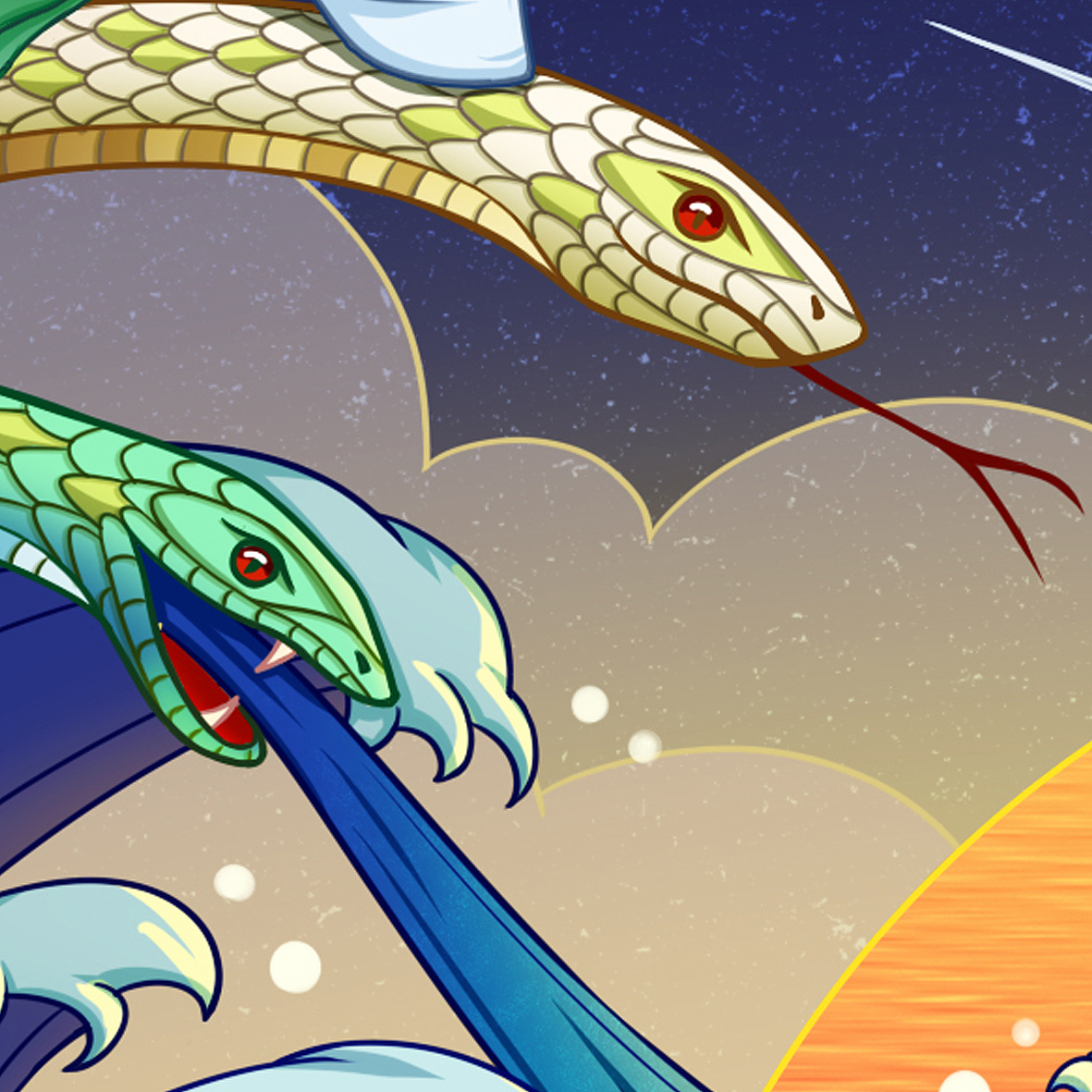 海报插画《水漫金山》