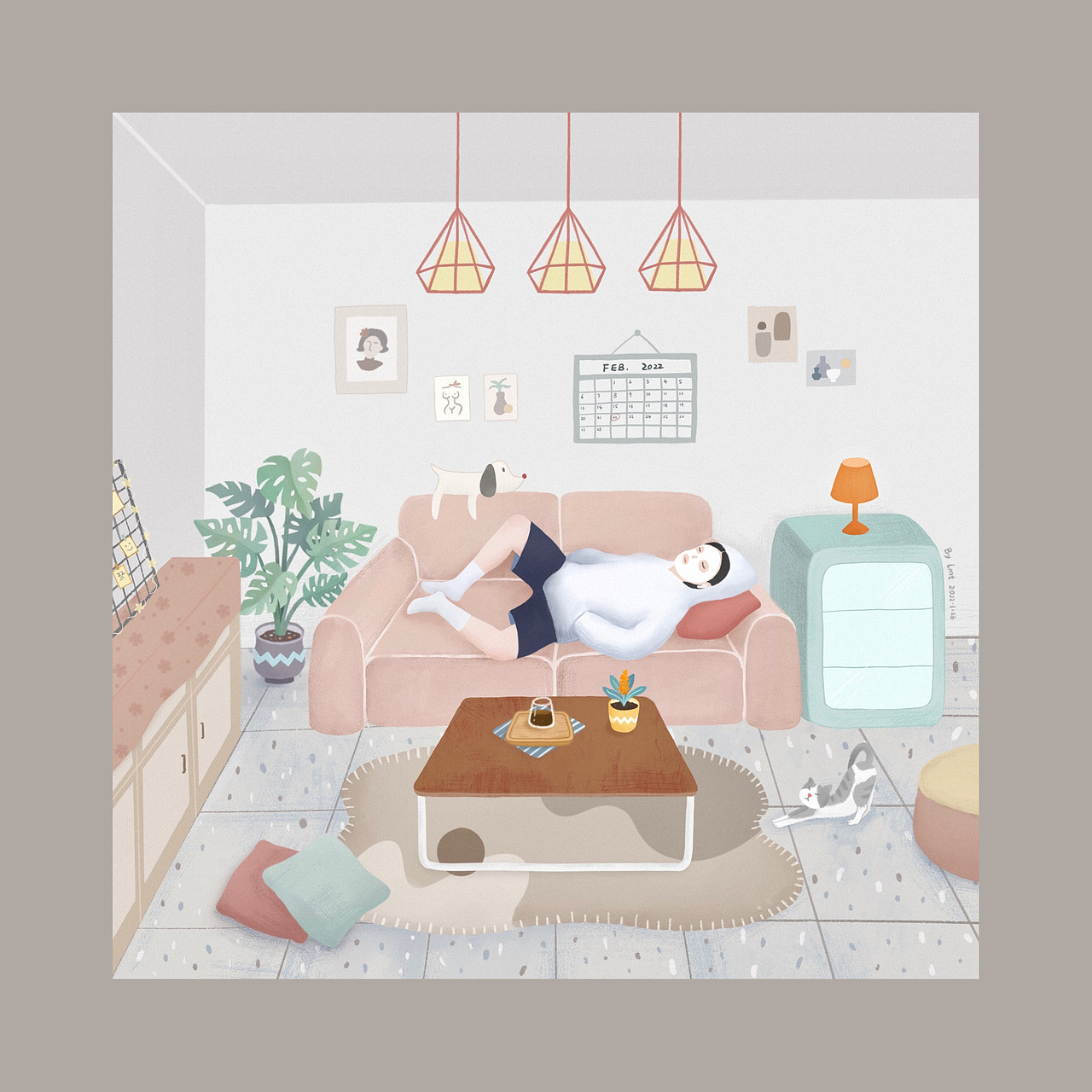 家居生活插画丨90后空巢老人独居史系列1%