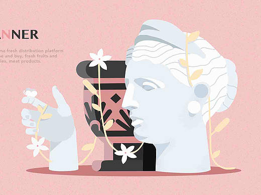 banner 插画 设计