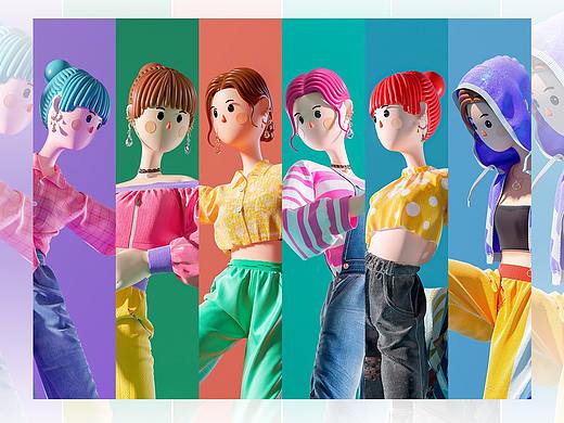 8月︱C4D人物插图集