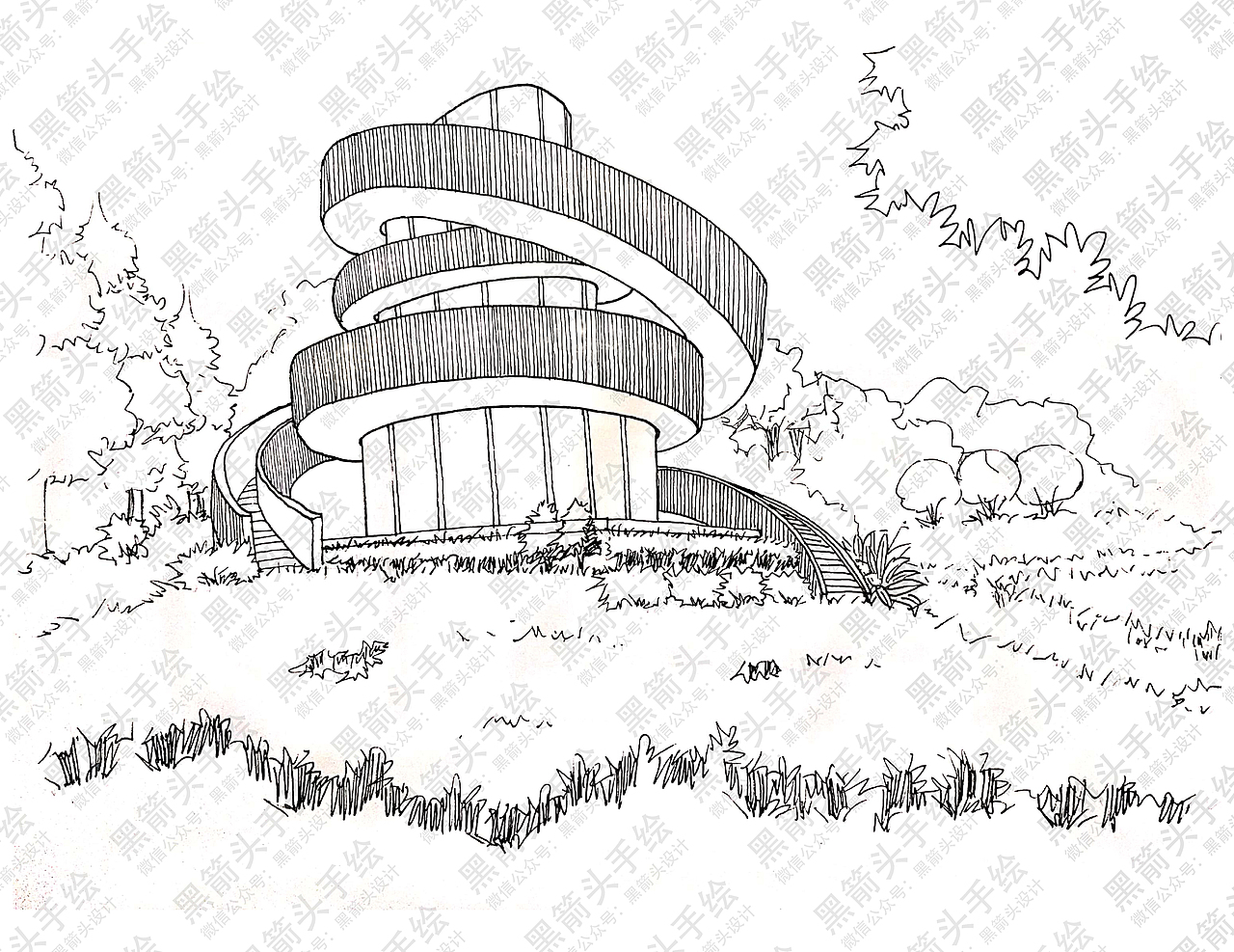 武汉黑箭头手绘、环艺考研、环艺手绘、武汉黑箭头设计