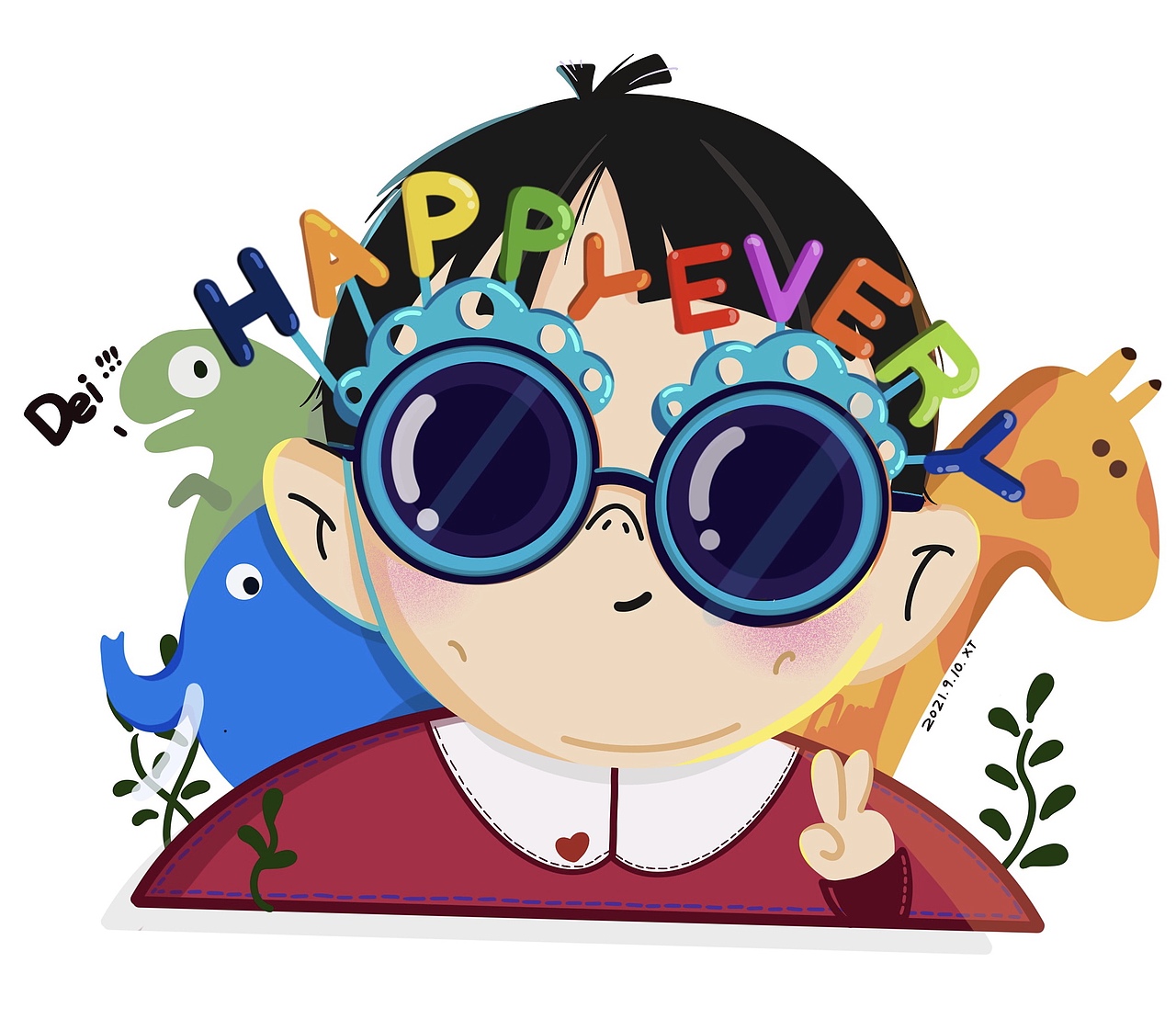 Happy Every Dei!!!（图ZMjcwMjA5ODI4） - 儿童插画 - 站酷设计师椒盐花生人原创素材 - 站酷ZCOOL