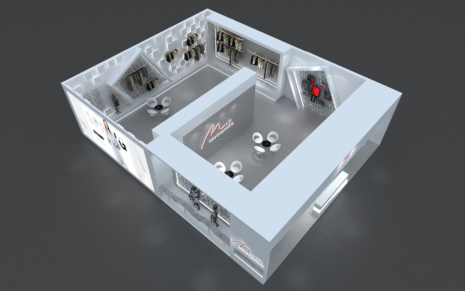 服装展位展会展台展览展点工装家装快闪店3d效果图设计