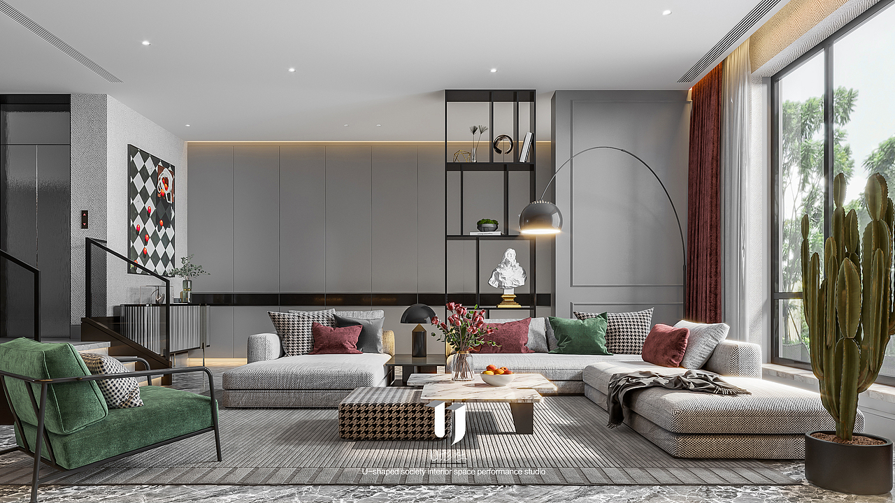 现代住宅 / Red And Green（图ZMTk1NTE3ODU2） - 家装设计 - 站酷设计师U形社原创素材 - 站酷ZCOOL