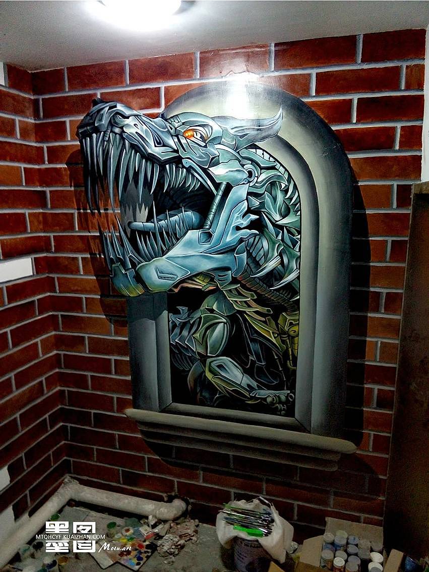 你绝对没有见过的重金属烤鱼店丨上玖壁画