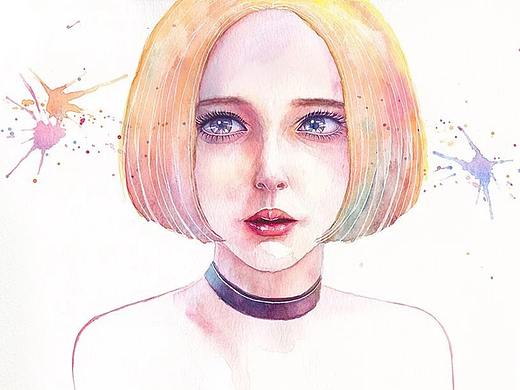 萌妹手绘水彩人像习作