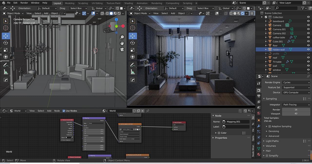 blender室内渲染练习