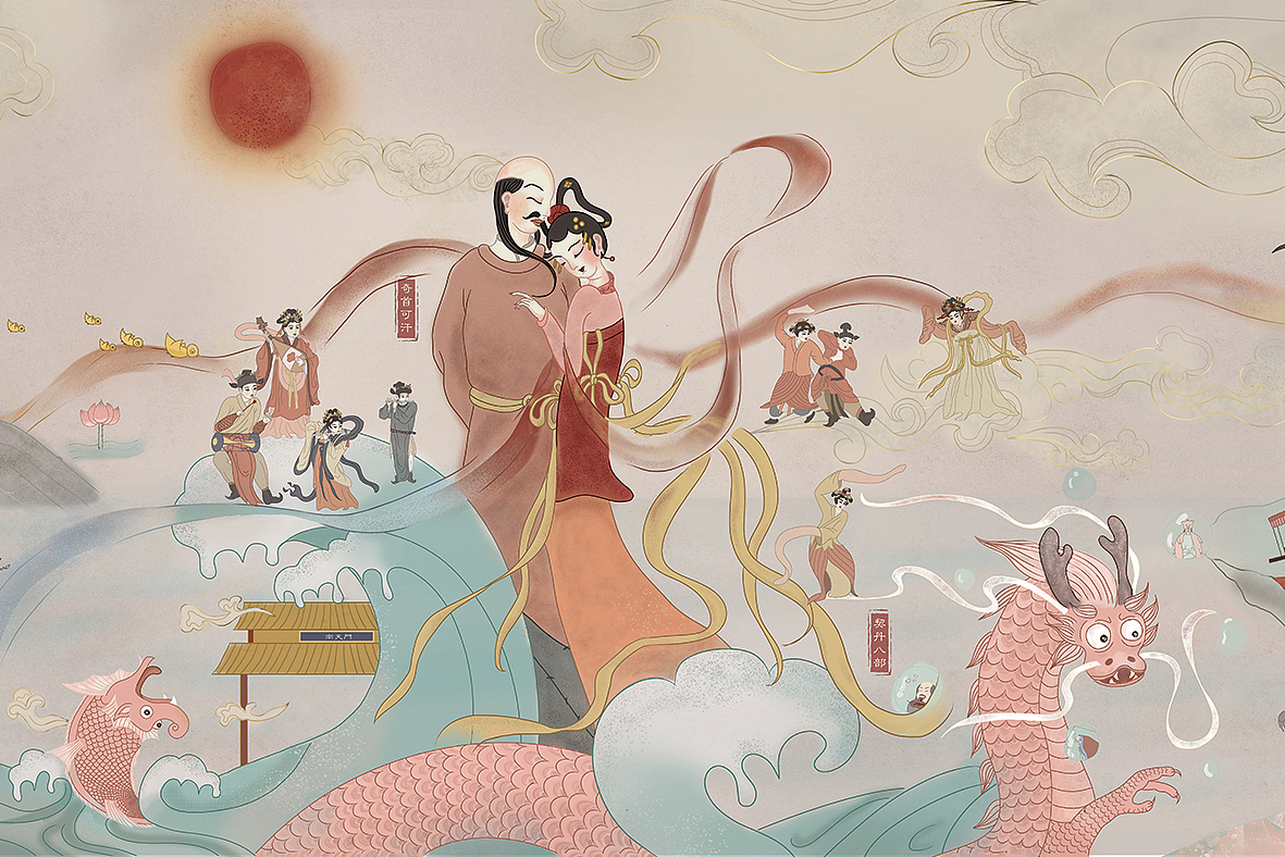 契丹祖源神话故事插画设计