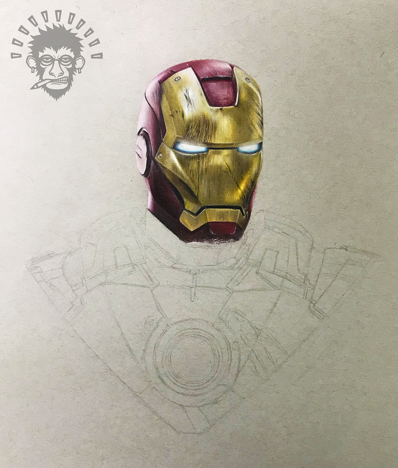 MZ彩铅手绘-漫威英雄系列钢铁侠（图ZMTIzMjIwNTU2） - 绘画 - 站酷设计师MZ_先森原创素材 - 站酷ZCOOL