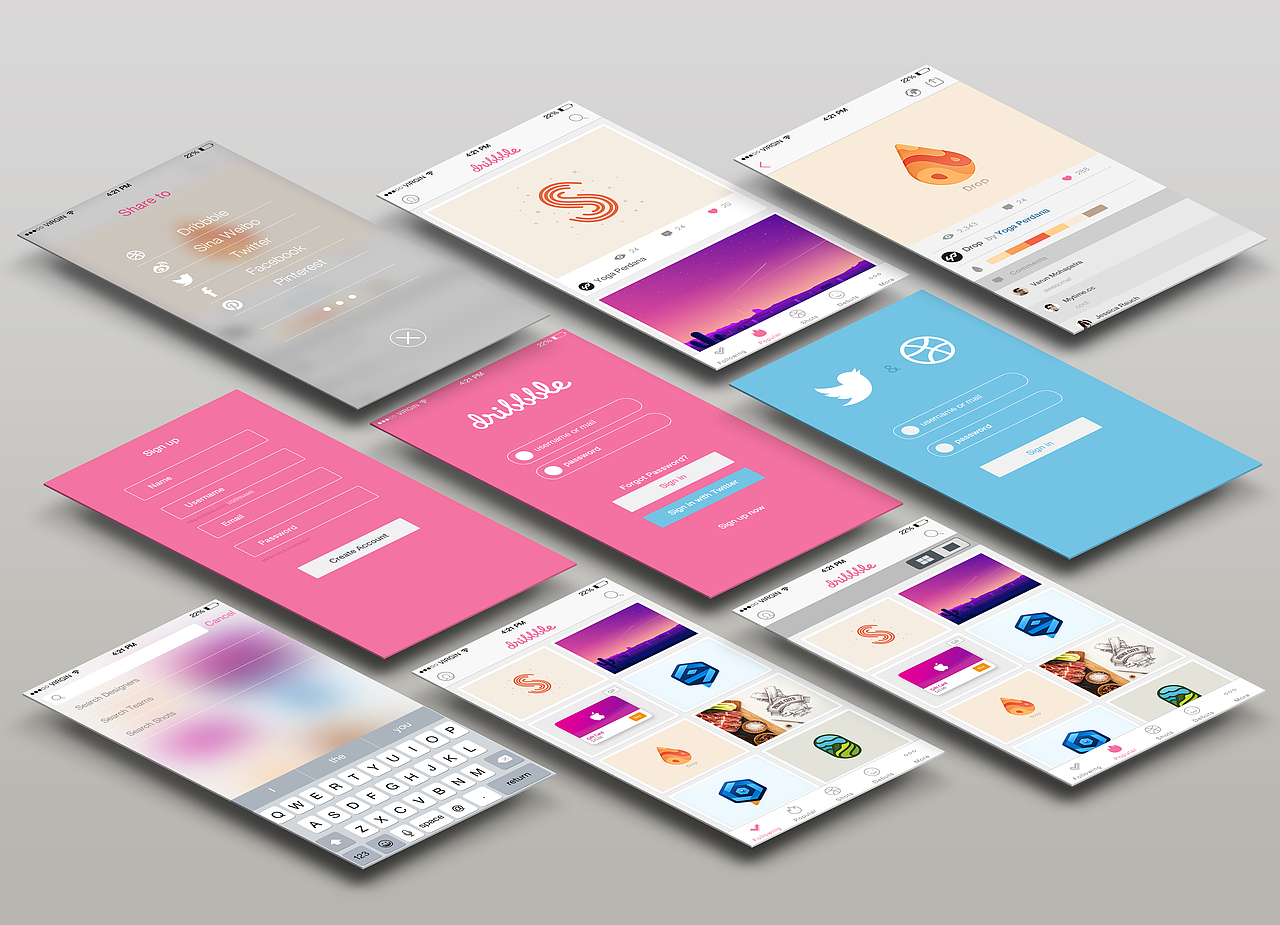 Dribbble for iOS 界面设计（毕业设计）多图～（图ZMzM3NTg5OTY=） - APP界面 - 站酷设计师一恢原创素材 - 站酷ZCOOL