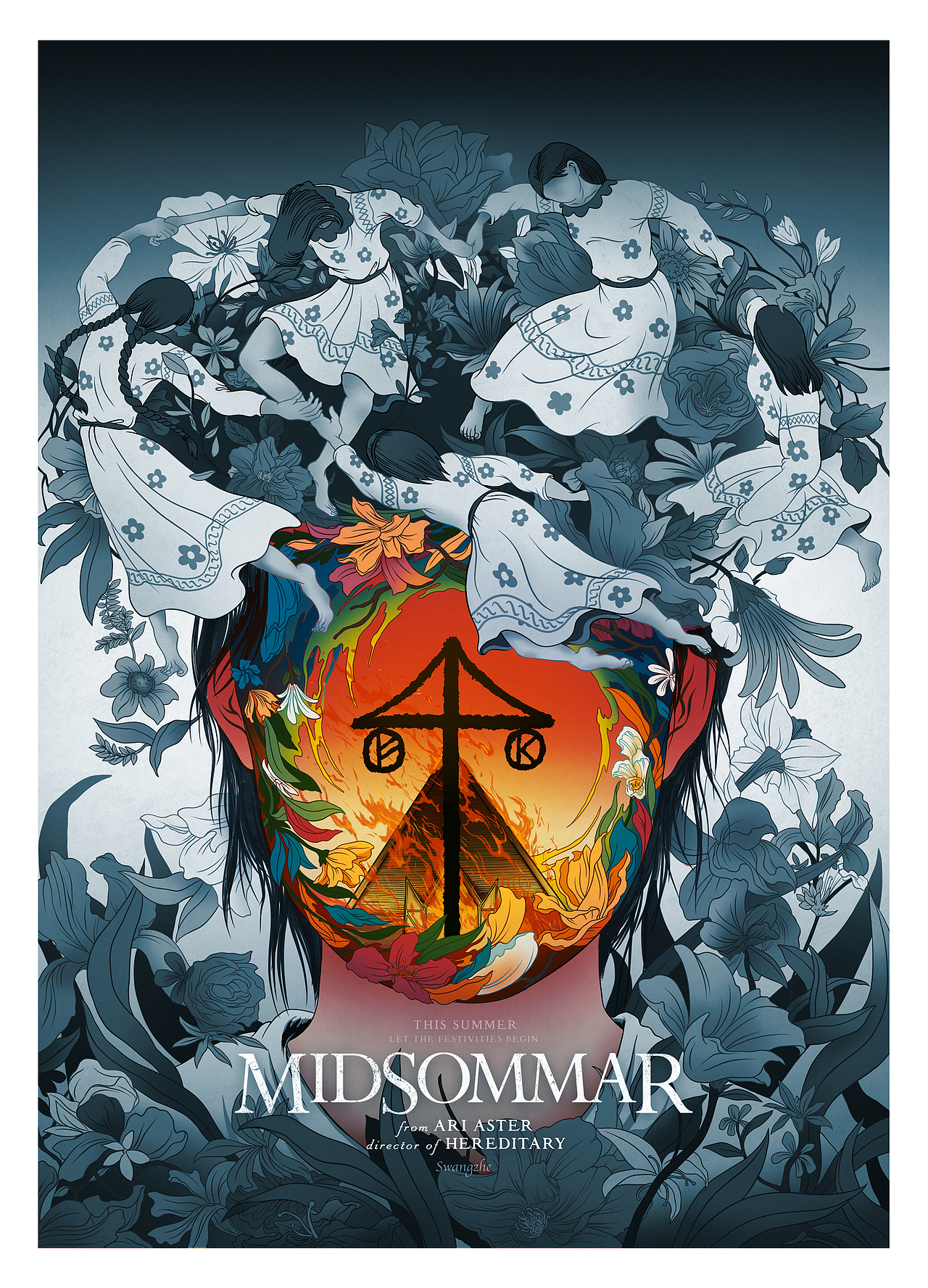 仲夏夜惊魂电影手绘海报设计