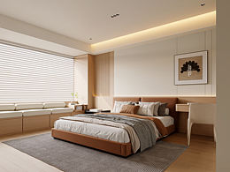 暖色系原木臥室
