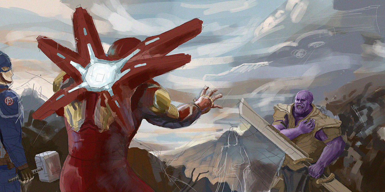 涂了一张复仇者联盟4的同人插画