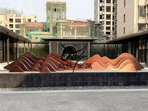 户外中式不锈钢山水景墙 售楼处园林景观设施