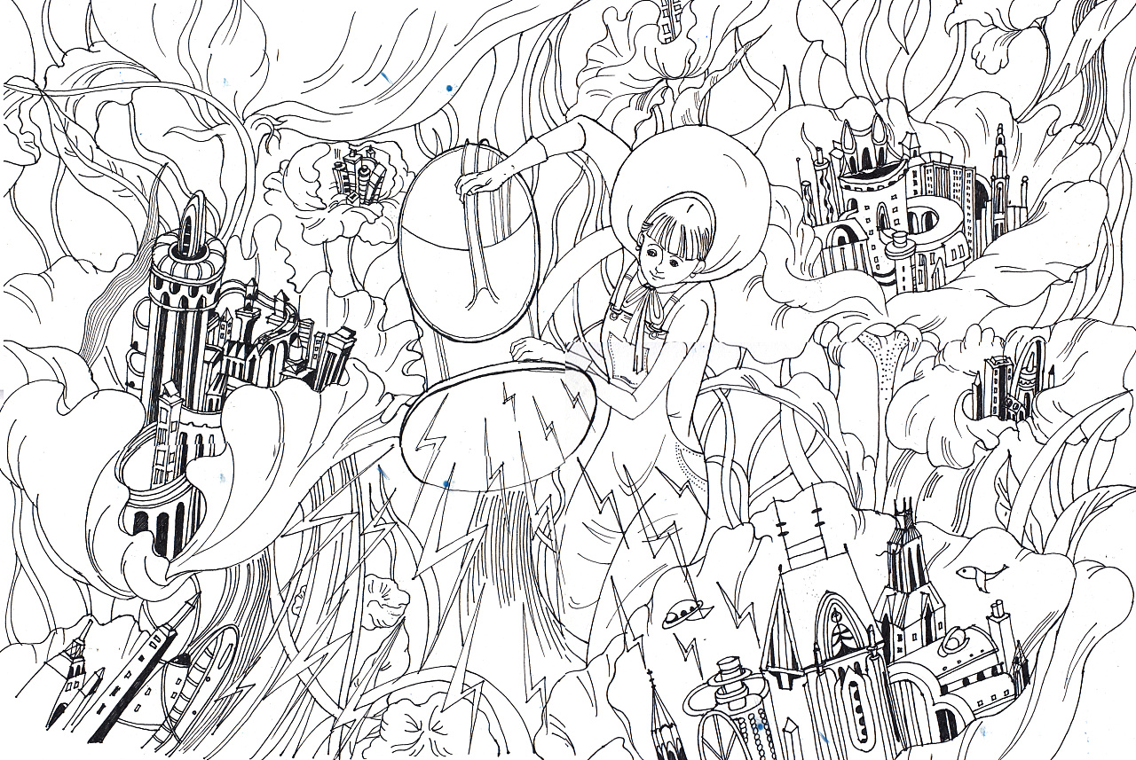 临摹倪传婧附过程及创作应用