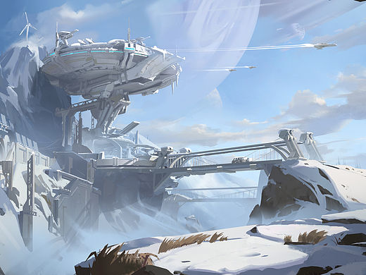 雪山基地_游戏场景原画