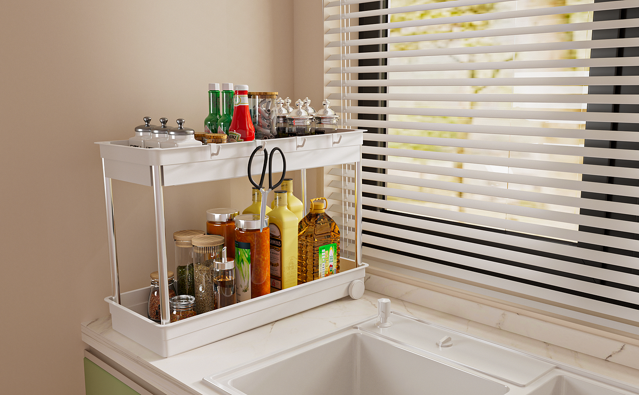 厨房置物架渲染