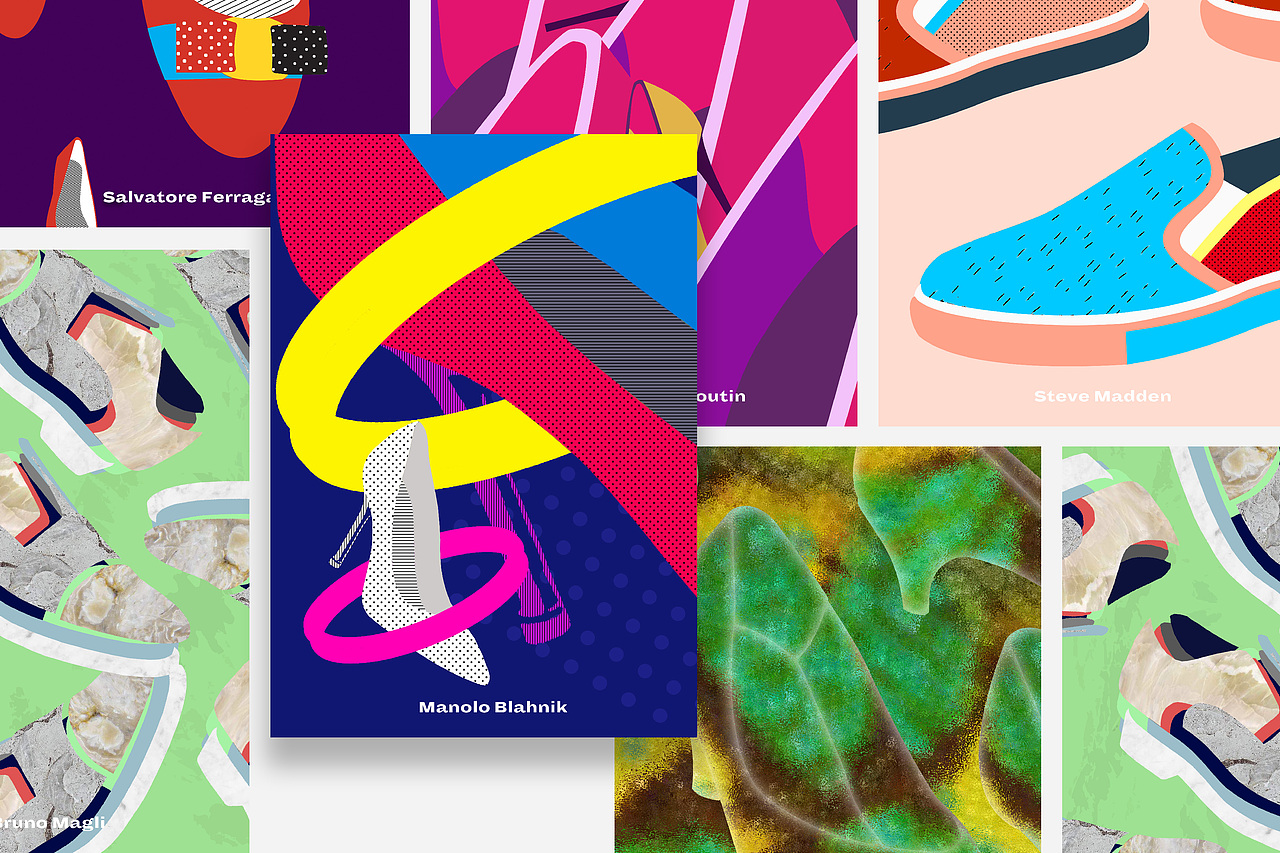 8 Iconic Shoes Reimagined as Through Illustration（图ZMTEyOTc0OTQ0） - 海报 - 站酷设计师苏灿彬原创素材 - 站酷ZCOOL