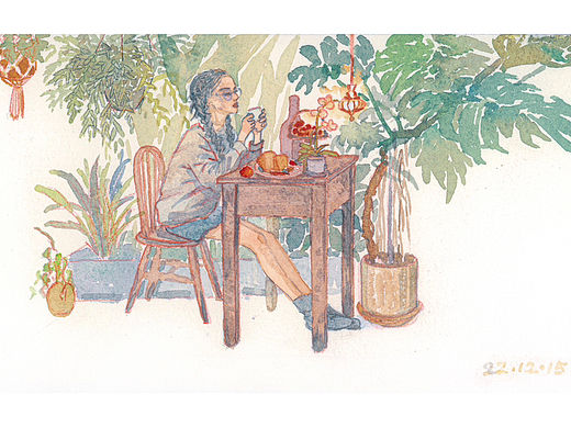 👩🏻🪴🥐🧀☕️🌿🌿🌿