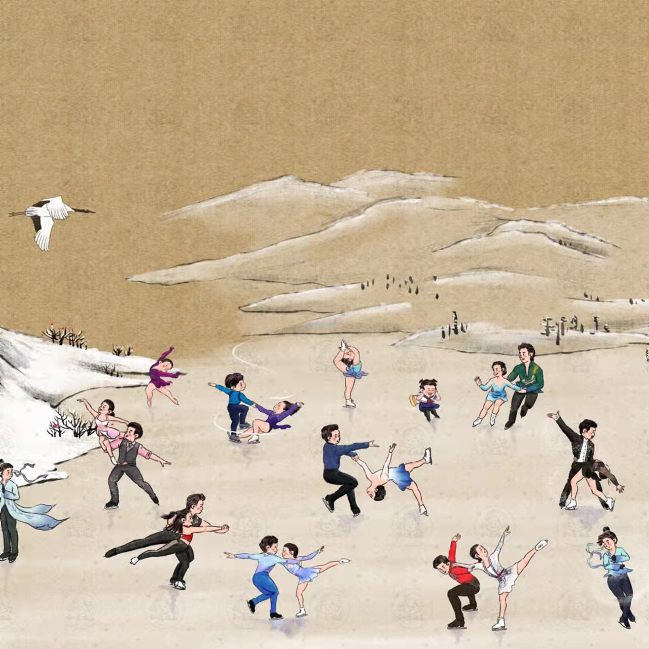 北京冬奥冰雪英雄图-长卷（图ZMjg5NzMxOTEy） - 商业插画 - 站酷设计师安小逸插画原创素材 - 站酷ZCOOL