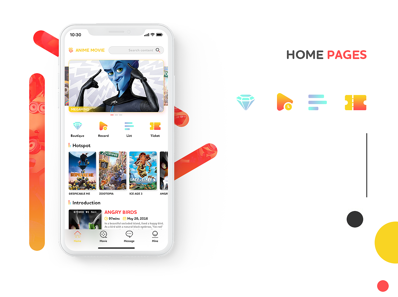 Anime Movie动画电影APP界面（图ZMTE4OTc2ODUy） - APP界面 - 站酷设计师小橘垢原创素材 - 站酷ZCOOL