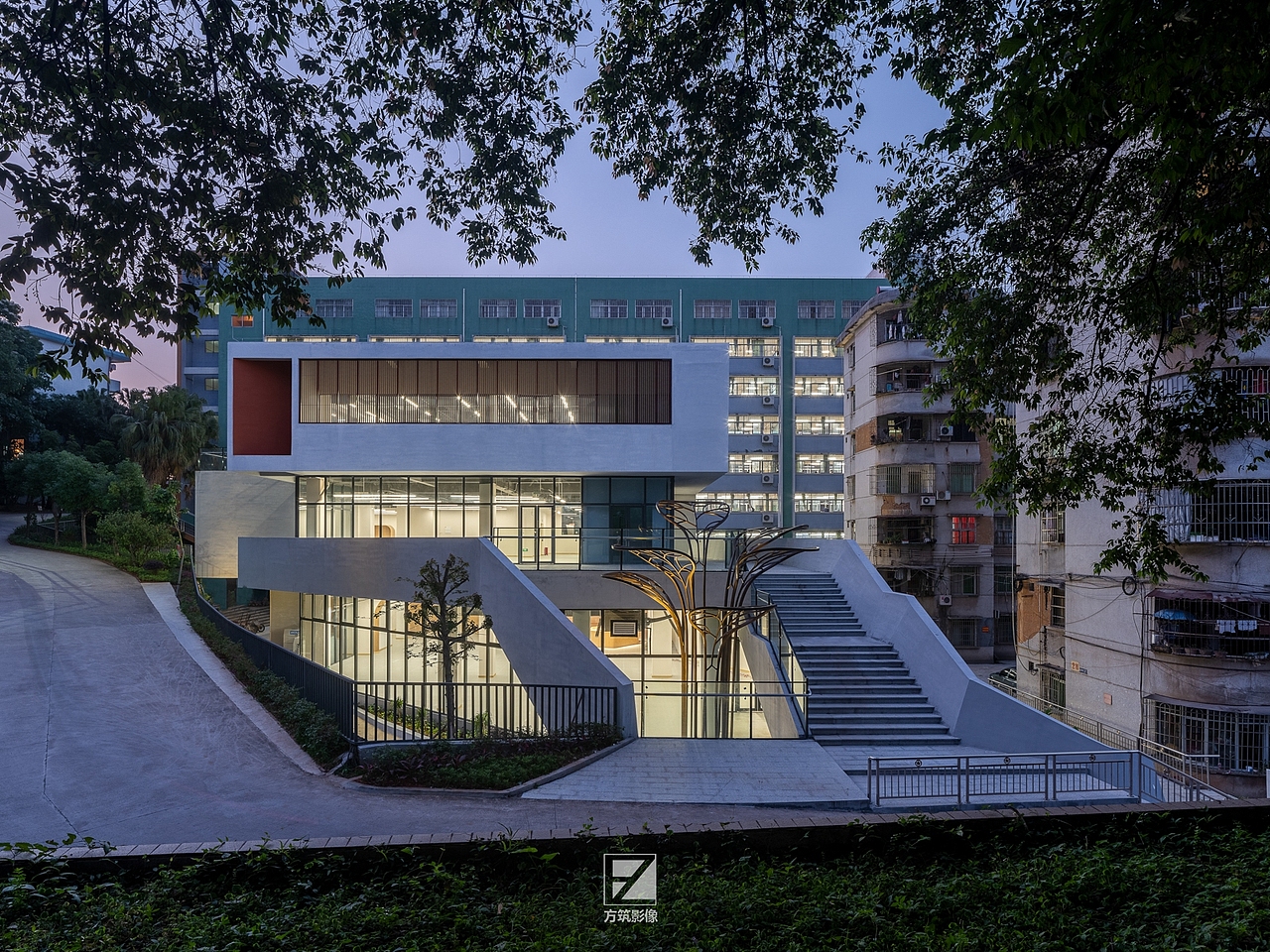 广东韶关仁化县仁化中学图书馆（图ZMjUzNTAyMDA0） - 环境/建筑摄影 - 站酷设计师上海方筑影像原创素材 - 站酷ZCOOL