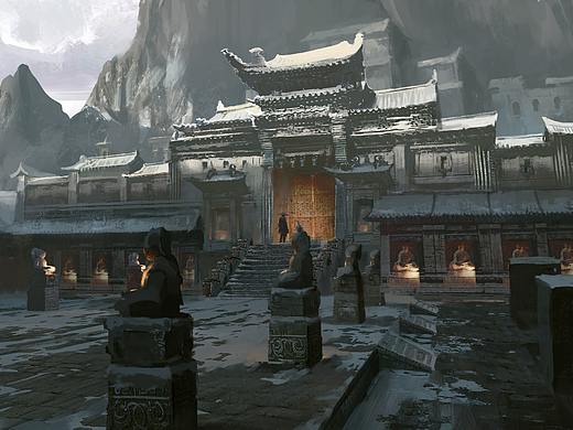 一张雪山门派的概念设计以及过程