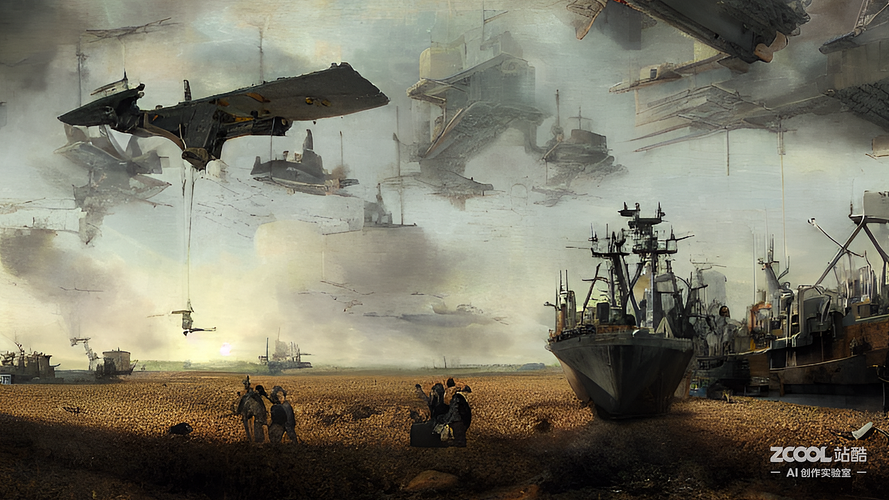 #AI创作实验室#未来战船在天空（图ZMzIxNDIxNTY0） - AI作品 - 站酷设计师青竹水一原创素材 - 站酷ZCOOL