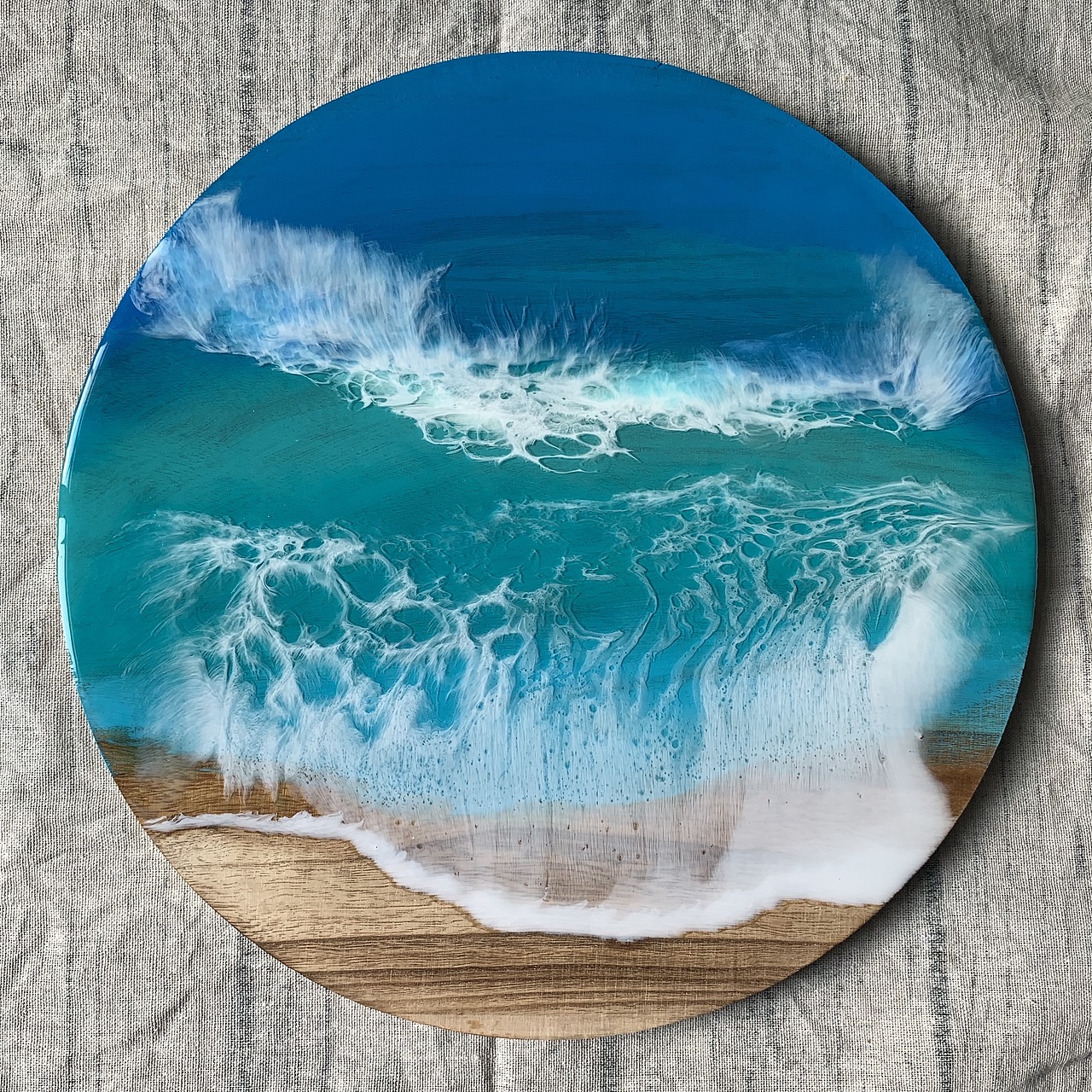 海洋树脂画 木质工艺品摆件