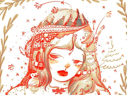 圣诞女孩（个人主页-ZNDk5MTAzODQ=） - 创作习作 - 站酷设计师鸭鸭鸭嘴兽原创素材 - 站酷ZCOOL