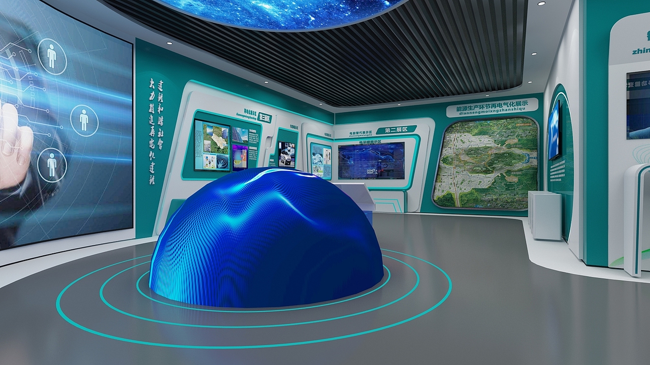 科技展厅白蓝绿电光声展示（图ZMjc4Mjc0NTQ4） - 场景 - 站酷设计师治术艺空原创素材 - 站酷ZCOOL