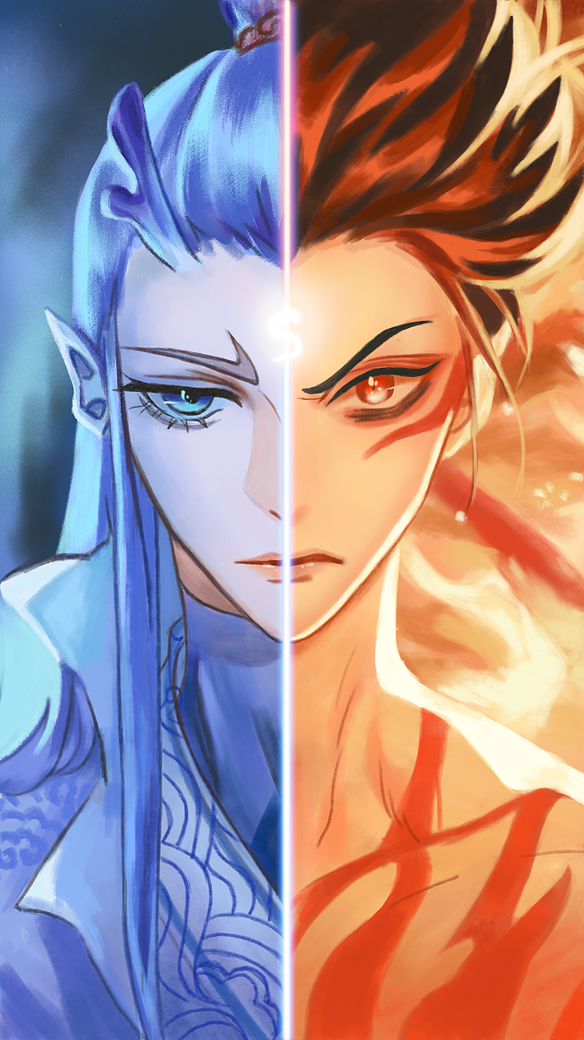 人生第一幅cg动漫作品-哪吒x敖丙