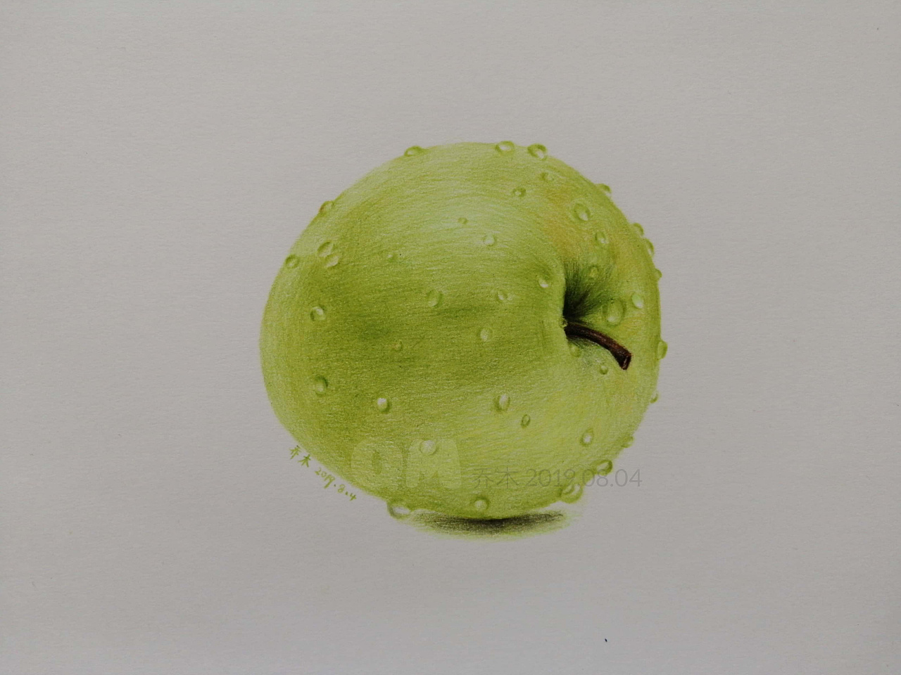 彩铅手绘丨青苹果