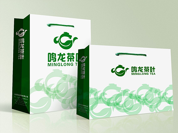 鸣龙茶叶专卖店设计,茶叶连锁专卖店标志设计,上海茶叶专卖店装修设计,茶叶连锁加盟店LOGO设计