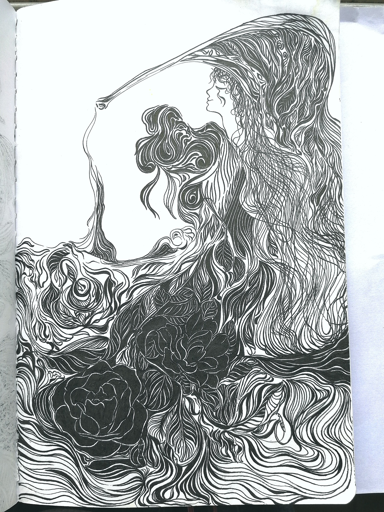 杂乱无章的签字笔涂鸦小画