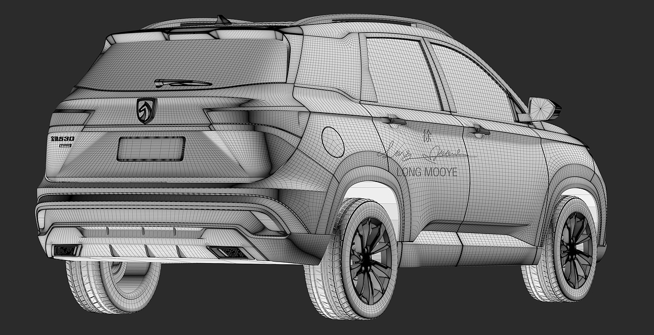 汽车建模布线图|三维|机械/交通|产品渲染一徐 - 原创作品 - 站酷