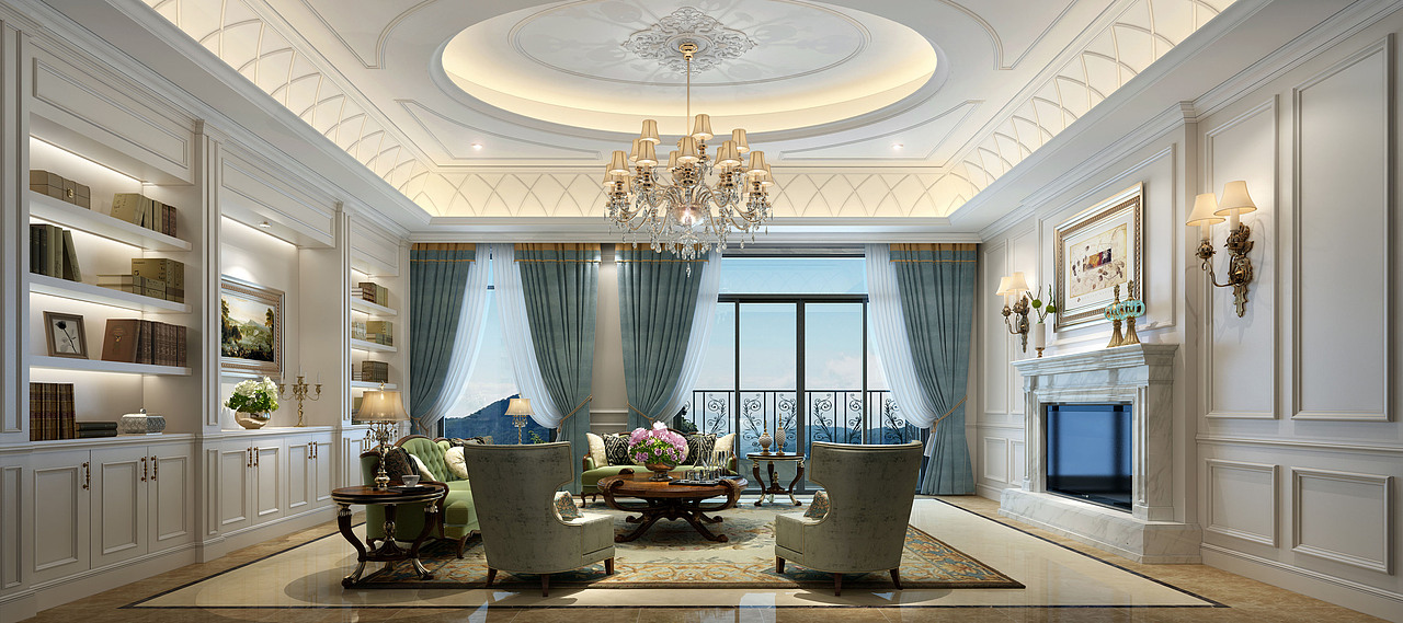 正弘瓴筑豪宅装修设计欧式新奢华别墅室内设计效果图
