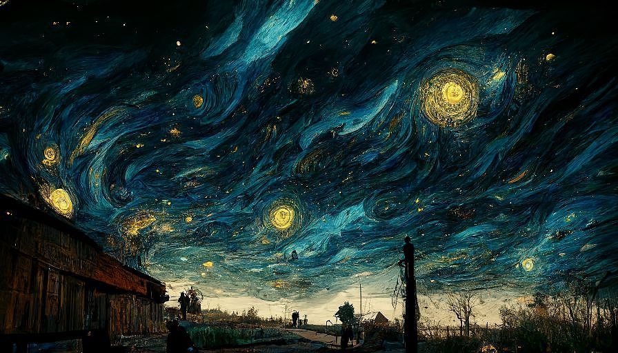 《再现梵高》插画（图ZMzIzNzY5ODEy） - AI作品 - 站酷设计师YIKOi原创素材 - 站酷ZCOOL