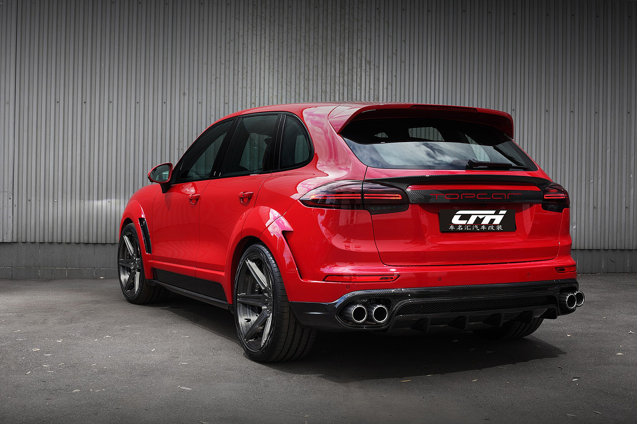 新款保时捷卡宴cayenne改装碳纤中翼958后尾盖定风尾翼