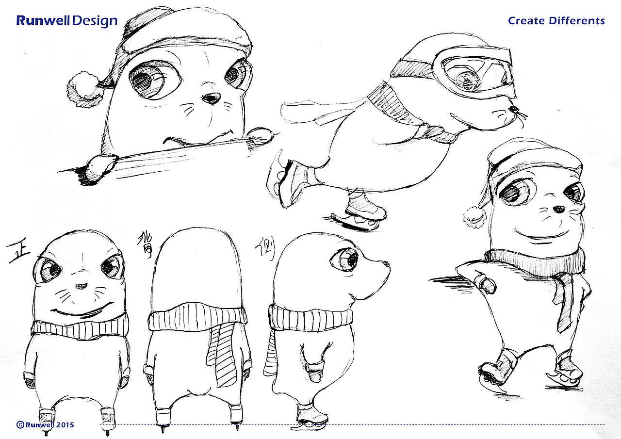 恒隆广场冰场吉祥物设计