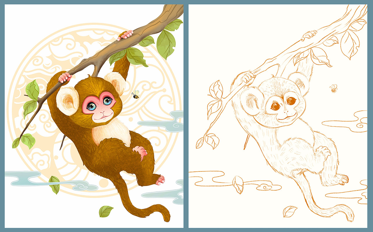 猴:马上封侯、猴呈得意