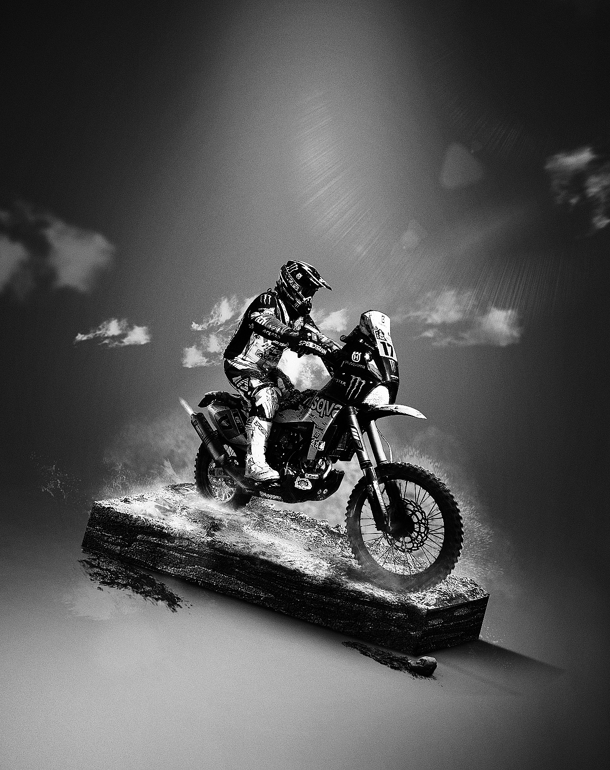 越野摩托车合成海报