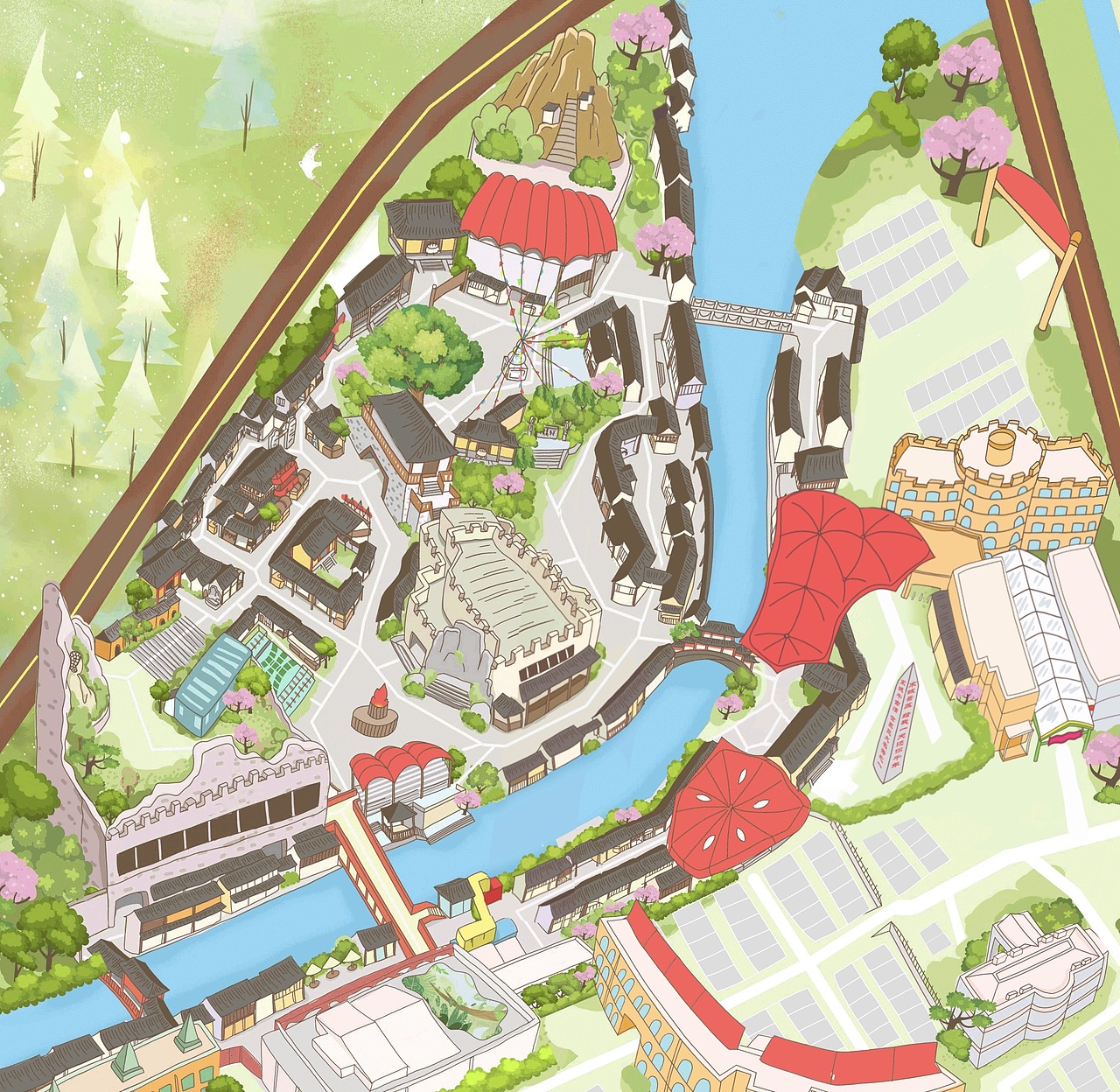 手繪地圖（圖ZMjA0MDM4MjQ0） - 商業(yè)插畫 - 站酷設(shè)計(jì)師劉DaDa的世界原創(chuàng)素材 - 站酷ZCOOL